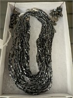 HEMATITE NECKLACE AND EARRING SET