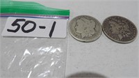2) 1885 Morgan Silver Dollars (No Mint)