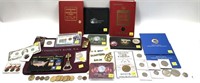 Lot of coins, tokens, books and more, 18 pcs.