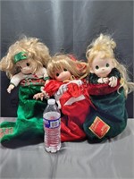 3 Precious Moments Stocking Dolls