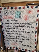 To My Daughter Quilted Throw