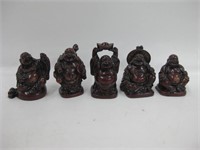 Lot Of Red Resin Buddha Figurines - 2.25" Tallest