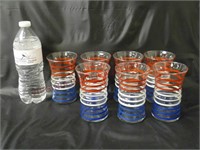 Red White & Blue Stripe by Anchor Hocking Tumblers