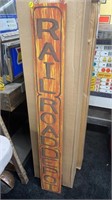 HAND PAINTED RAILROAD DEPOT WOOD SIGN 48X6