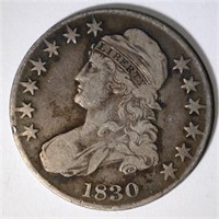 1830 BUST HALF DOLLAR, F/VF