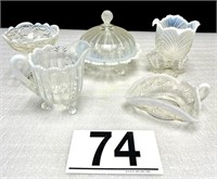 Vintage White Opalescent Glass Lot