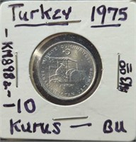 Uncirculated 1975 Turkish coin