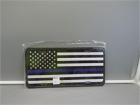 Tin Thin Blue Line License Plate