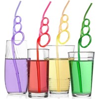 Kicko 24 Pieces Loop Straws in Assorted Colors - G