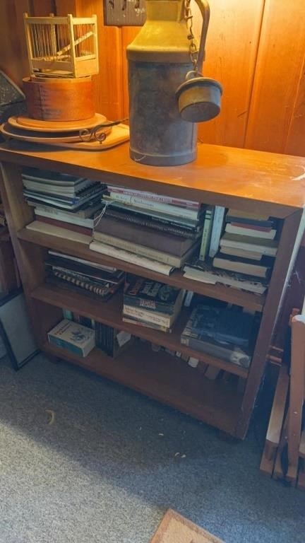 Small three level vintage solid wood bookcase,