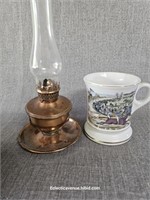 Vintage Hong Kong Copper Lantern & Shaving Mug