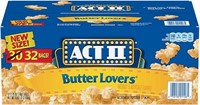 Act II Butter Lovers Microwave Popcorn, 32 Bags