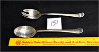 Set of 2 Serving Flatware Pieces Marked G48
