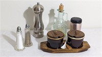 CONDIMENT SERVER, SALT AND PEPPER SHAKERS AND DRES