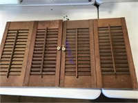Pair small wood shutter doors