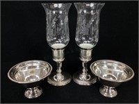 Weighted Sterling Compotes, & Candle Holders