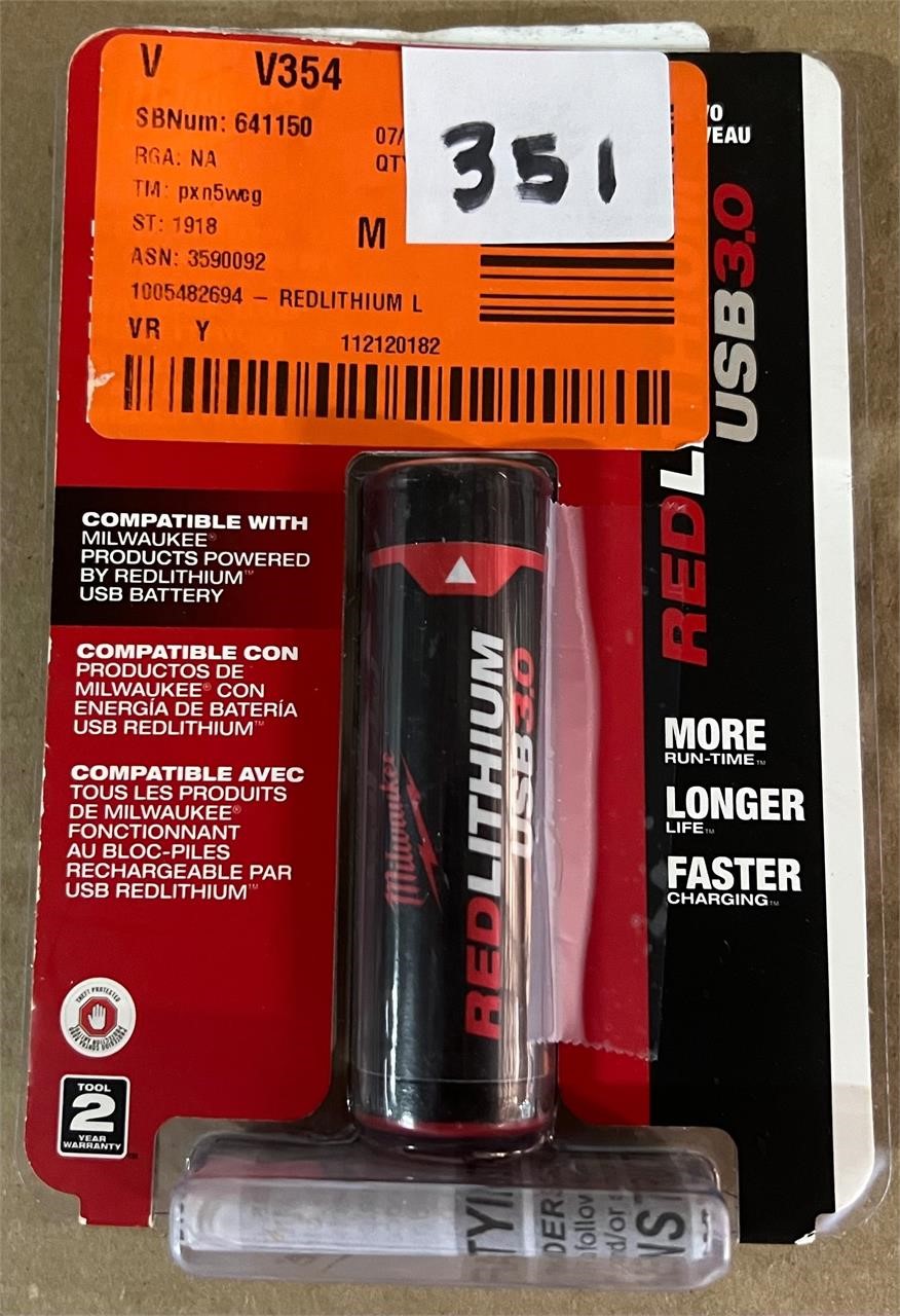 Red Lithium USB 3.0 Battery, Opened, Condition?