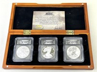 Set of 3 2006 1-Oz Fine Silver $1 Coins.