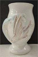 Vtg.  Porcelain Fish Vase  8"