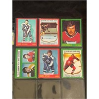 (6) 1973 Opc Hockey Hof Cards