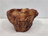 Primitive Wooden Tree Stump Bowl