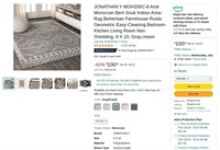 X113  JONATHAN Y Moroccan Area-Rug 8 X 10, Gray/Cr