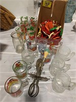 GROUP OF CHARACTER GLASSES, FRUIT THEMED MID