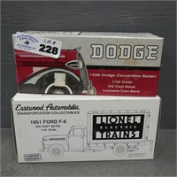 Dodge Sedan & Eastwood 1951 Ford Truck Bank