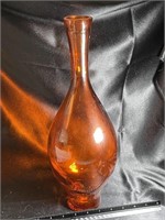 MCM Orange Hand Blown Retro Glass Bottle