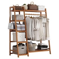 E9358  ZZBIQS Bamboo Ladder Clothing Rack