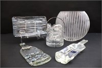 Flatten Glass Bottle Trays, Ice Bucket & Vase