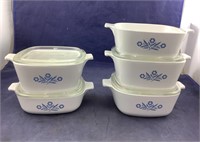 5 Corning Ware Casseroles With 4 Lids