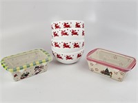 4 Waechtersbach German Bowls+2 Micro/Storage