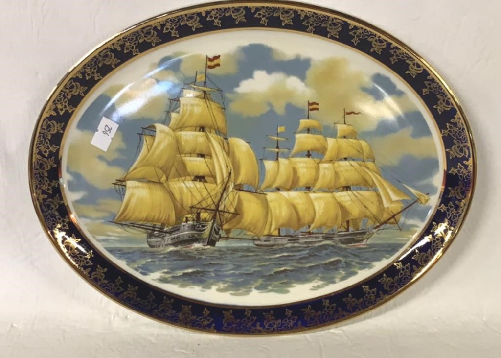 HAND PAINTED BROOKS BROTHERS PLATE, ENGLAND