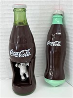 COCA COLA Spinning Top and Wind-Up Bottles