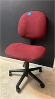 BURGUNDY COLORED OFFICE DESK CHAIR WITH SWIVEL