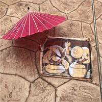 Asian Inspired Parasol & Canvas Art