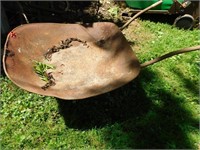 2 GARDEN PUSH PLOWS AND WHEEL BARREL