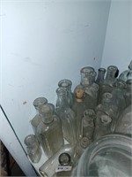 Lot of Various Glass Collector Bottles and Three