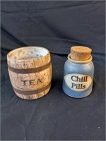Tea Flower Pot + Chill Pills Jar With Buttons