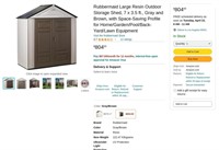 W5384  Rubbermaid Outdoor Storage Shed, 7x3.5 ft.
