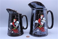 2 Vtg. Batier, Japan, Rooster Pitchers