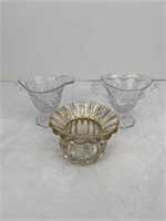 Lot of 3 Vtg Heisey Glass Dishes