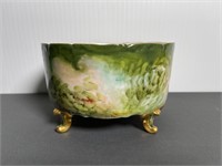 Hand painted Limoge footed bowl