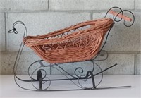 Metal and Wicker Sleigh