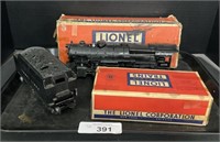 Lionel Train Caboose, Coal Car, Engine.