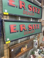 Antique Wooden Hand Painted E.R Sitz Dealer Sign,