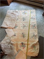 Quilted bedding lot- has some rips & stains
