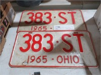 1965 OHIO MATCHCING LICENCE PLATES