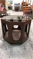Mid century modern glass top end table